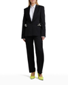 Jw Anderson Chain Link Peak Lapel Single-breasted Blazer In Black