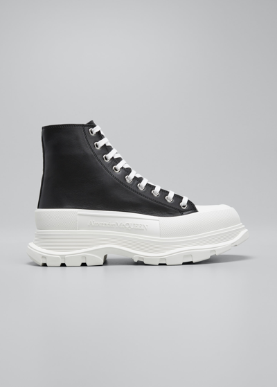 Alexander Mcqueen Men's Tread Slick Boot Sneakers In White-mult