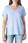 Lucky Brand Classic V-neck Cotton Blend T-shirt In Provence