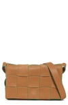 Bottega Veneta Cassette Intrecciato Leather Cross-body Bag In Caramel 20-pistach-g