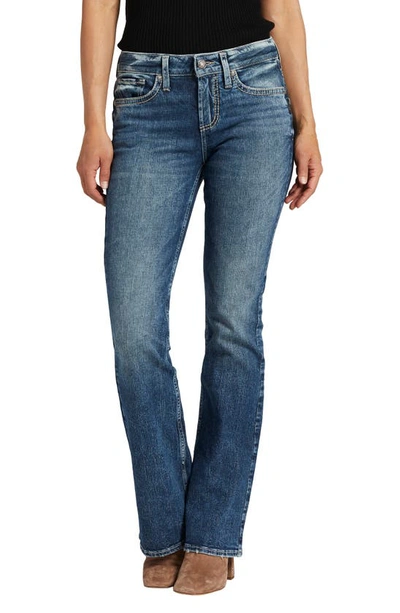 Silver Jeans Co. Women's Suki Mid Rise Curvy Zip Fly Rigid Bootcut Jeans In Indigo