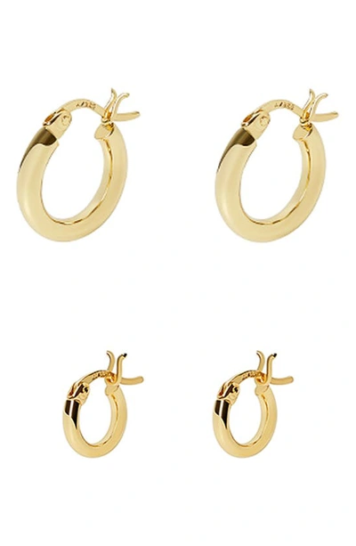 Argento Vivo Set Of 2 Hoop Earrings In Gold