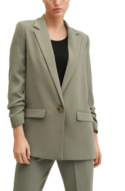 Mango Women's Flowy Suit Blazer In Pastel Green