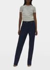 Helmut Lang Crinkled Denim Bootcut Jeans In Indigo In Indigo