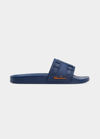 Santoni Men's Edison-tpuu59 Slip On Pool Slide Sandals In Blue