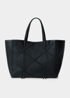 Callista Crisscross Grain Leather Tote Bag In Black
