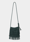 Callista Fringe Leather Crossbody Bag In Pine