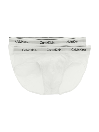 Calvin Klein 2 Pack Hip Briefs In White