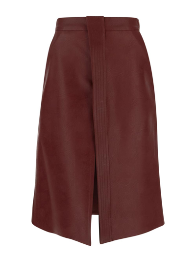 Stella Mccartney Alter Mat Midi Skirt In Red