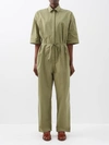Co Drawstring Jumpsuit In Moss