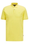 Hugo Boss Stretch-cotton Slim-fit Polo Shirt With Logo Patch- Yellow Men's Polo Shirts Size 2xl