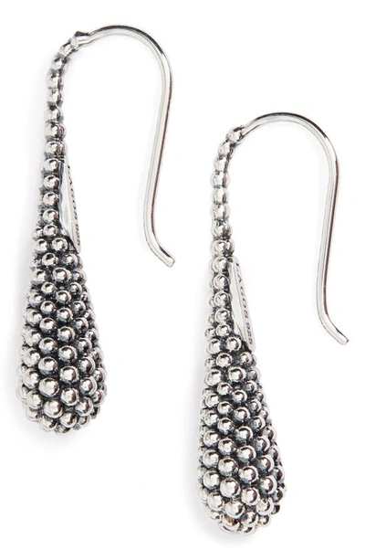 LAGOS STERLING SILVER CAVIAR TEARDROP EARRINGS,01-80833-M