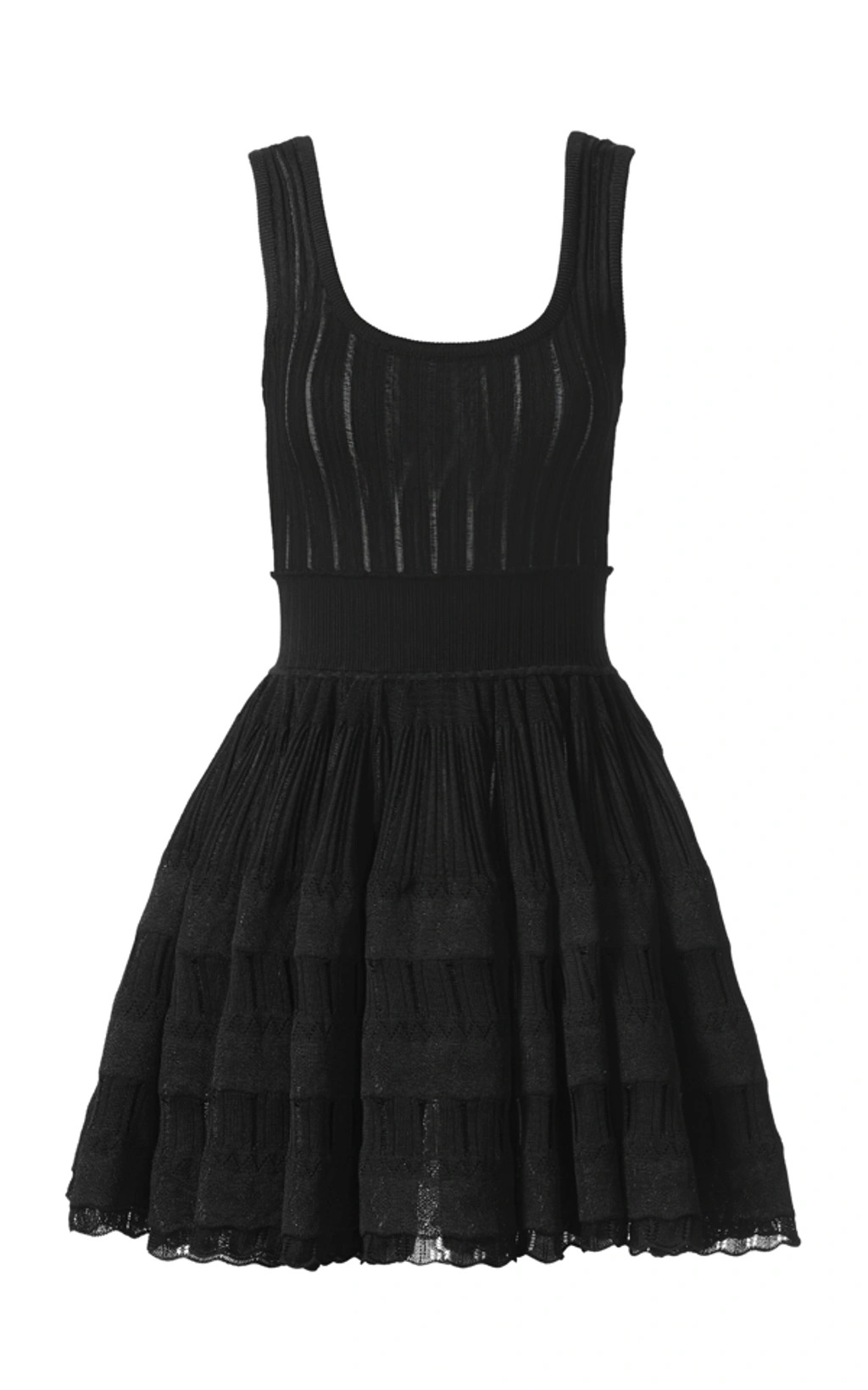 Alaïa Knit Mini Skater Dress In Black | ModeSens