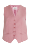 The Frankie Shop Gelso Grain De Poudre And Satin Vest In Pink