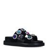 Kurt Geiger Orson Crystal-embellished Suede Sandals In Black