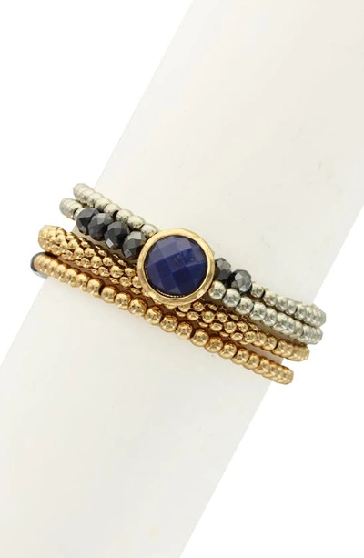 Olivia Welles Alessia Coil Bracelet In Gold / Blue