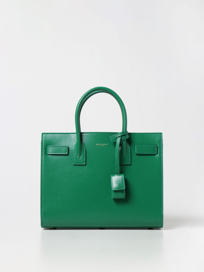 Saint Laurent Classic Sac De Jour Baby Leather Bag In Green