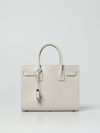 Saint Laurent Classic Sac De Jour Baby Bag In White Grained Leather In Yellow Cream