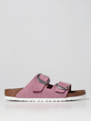 Birkenstock Arizona Big Buckle Nubuck Sandals In Pink