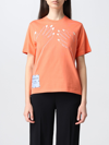 MCQ BY ALEXANDER MCQUEEN MCQ STRIAE COTTON T-SHIRT WITH HANDS EMBROIDERY,356605017