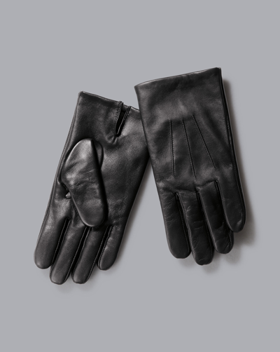 Charles Tyrwhitt Leather Touch Screen Gloves In Black