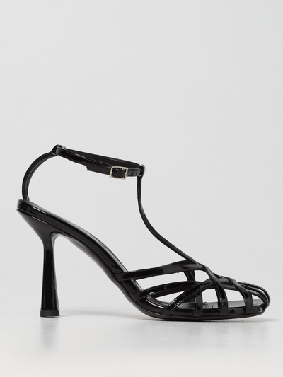 Aldo Castagna Lidia Sandals Made Of Painted Leather In Black