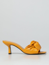 By Far Sunflower Orange Leather Lana Mules In Orange