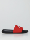 Alexander Mcqueen Show Logo-print Rubber Sliders In Red