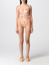 Etro Liquid Paisely Beach One-piece Swimsuit In Orange