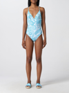 Etro Liquid Paisely Beach One-piece Swimsuit In Gnawed Blue