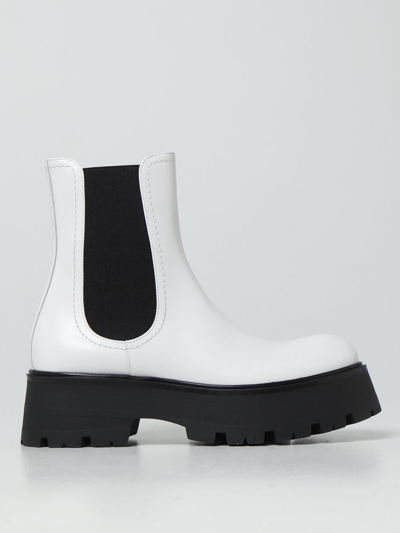 Alexander Mcqueen Brushed Leather Ankle Boots In Black | ModeSens