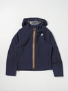 K-way Reversible Navy Blue And Khaki Padded Jacket In Blue