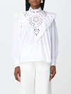 Chloé High-neck Broderie Anglaise Blouse In White