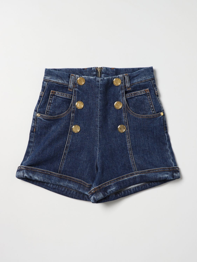 Balmain Kids' Double-breasted Style Denim Shorts