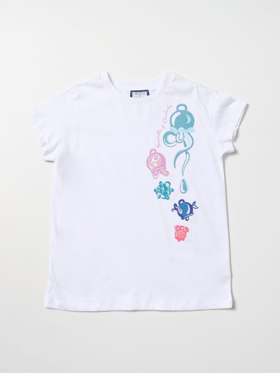 Simonetta X Chantecler Cotton T-shirt With Graphic Prints In White