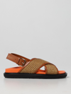 Marni Raffia And Leather Criss-cross Fussbett Sandal In Rope
