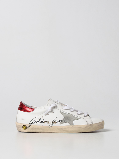 Golden Goose Kids' Super-star Classic  Trainers In Leather In White