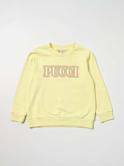 Pucci Sweatshirt With Logo Print In Yellow