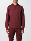 C.p. Company Sweatshirt  With Lens In Burgundy