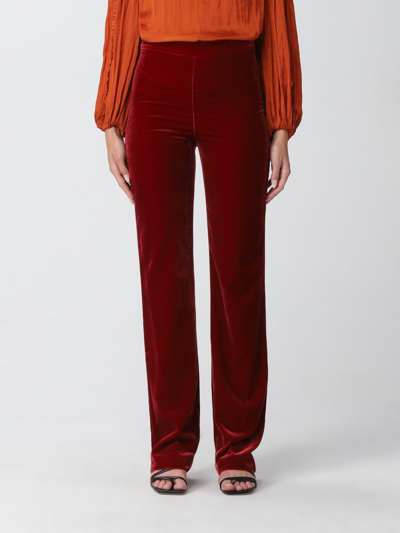 Boutique Moschino Velvet High-waisted Trousers In Red