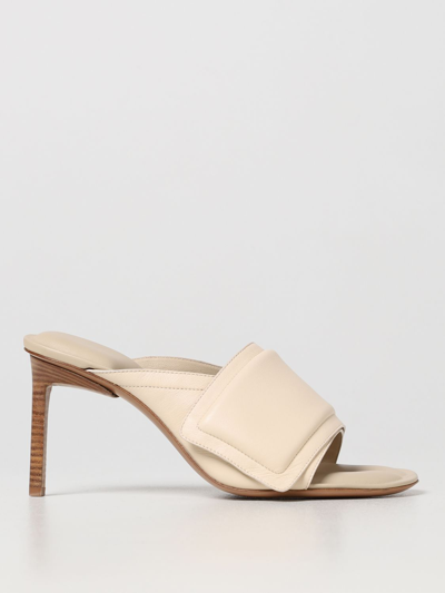 Jacquemus Les Mules Aqua Leather Sandal In White