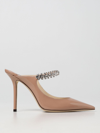 Jimmy Choo Womens Ballet Pink Bing 100 Crystal-embellished Patent-leather Heeled Mules In Blush Pink