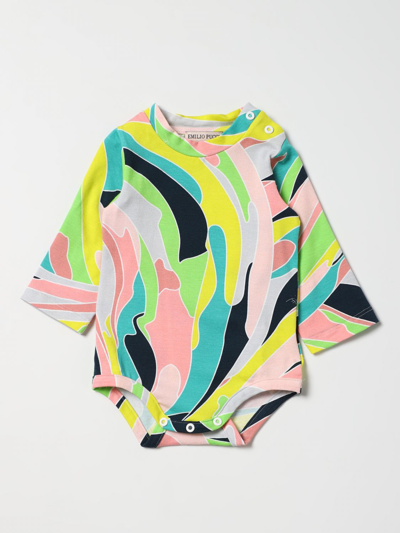 Emilio Pucci Babies' Bodysuit With Graphic Print In Multicolor