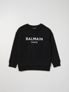 Balmain Kids' Cotton Sweatshirt With Logo In Black