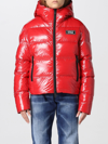 Dsquared2 Quilted Glossy Nylon Puffer Jacket In Red