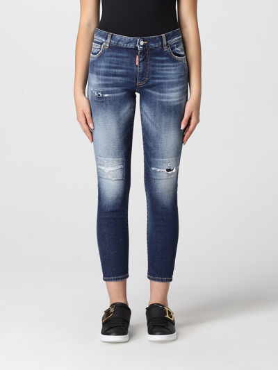 Dsquared2 5-pocket Ripped Jeans In Denim