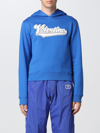 Valentino Embroidered Logo-patch Hoodie In Gnawed Blue