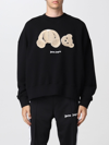 Palm Angels Oversized Sweatshirt With Bear Print In Black