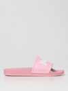 Palm Angels Logo Flat Pool Sandals In Pink