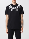 Philipp Plein Printed Cotton T-shirt In Black
